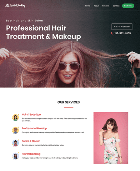 Salon Booking - Salon WordPress Theme Thumb Image