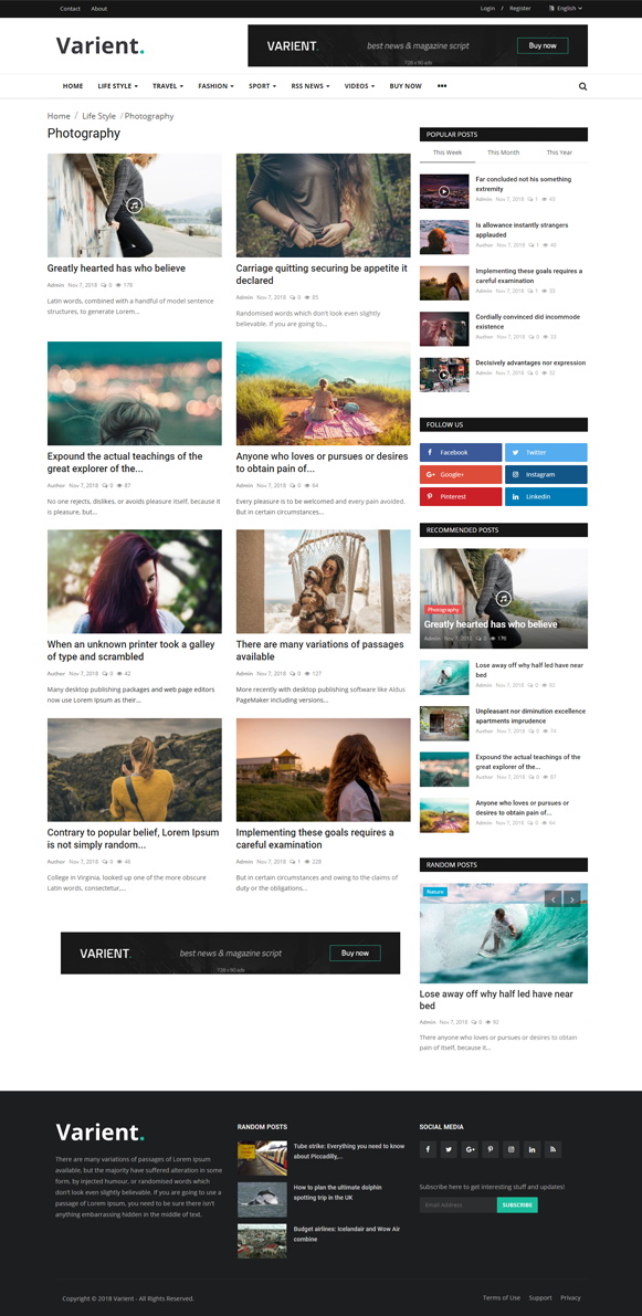 Varient News & Magazine PHP Script | InkThemes