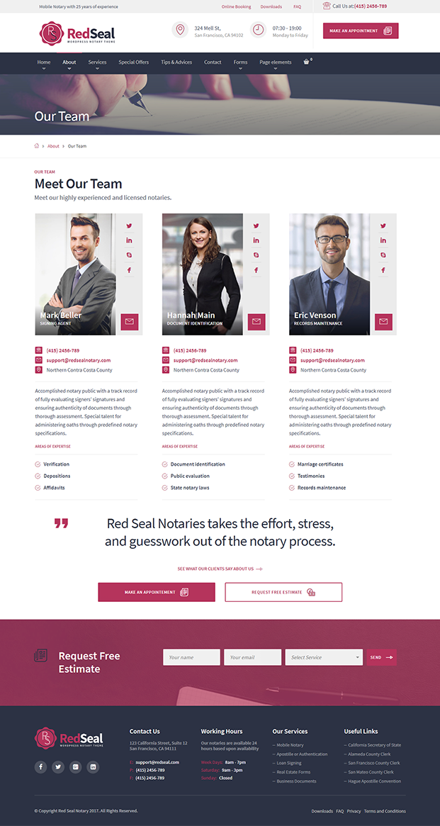 RedSeal Notary & Legal WordPress Theme InkThemes