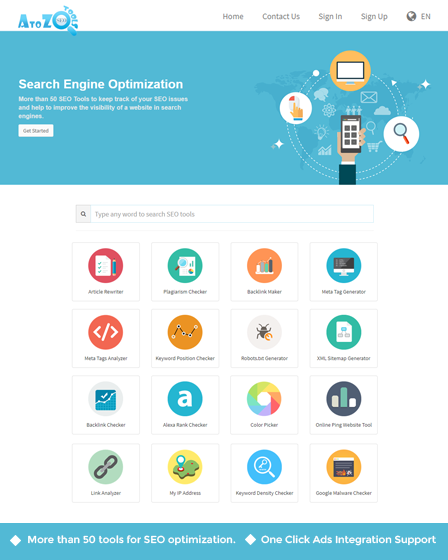 AtoZ SEO Tools - Advanced SEO PHP Script