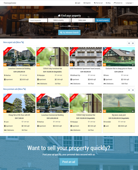 property listing php script