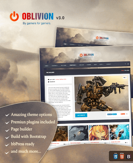 Oblivion - Ultimate WordPress Theme For Gaming