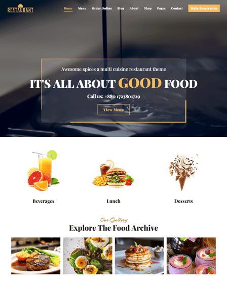 Restaurant - Best Cafe & Restaurant WordPress Theme