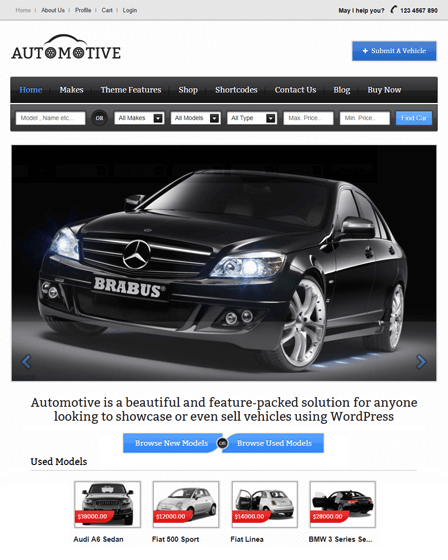 Automotive - Car Dealer WordPress Theme