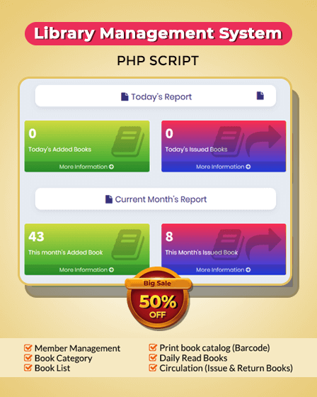 Library Management System PHP Script