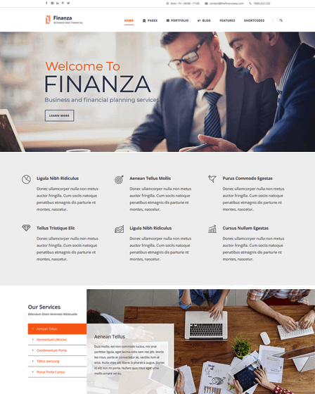 Finanza WordPress financial theme