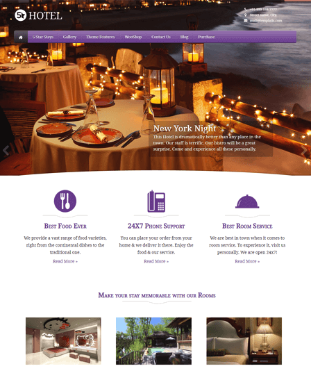 5 Star WordPress theme for hotel booking