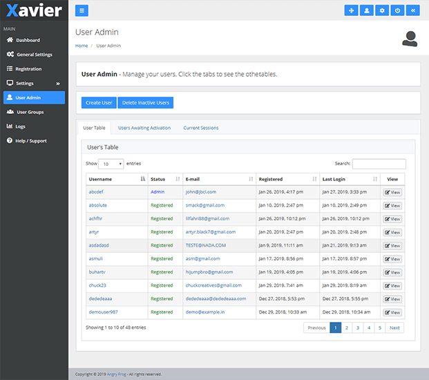 Xavier Login User Management Php Script Inkthemes