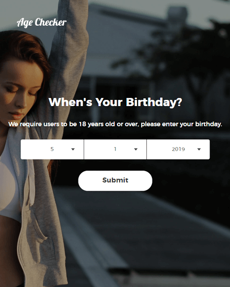 Age checker image - WordPress Age Verification Plugin