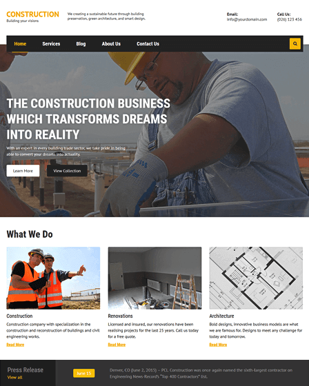 Construction WordPress Theme