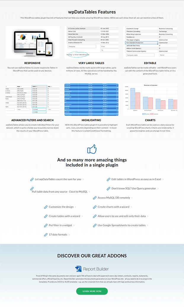 Wpdatatables Wordpress Plugin For Table Inkthemes