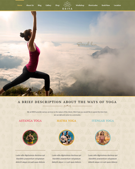 Kriya Yoga - WordPress Theme For Yoga & Health Centres