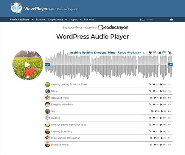 WavePlayer Audio Player Plugin For WordPress InkThemes