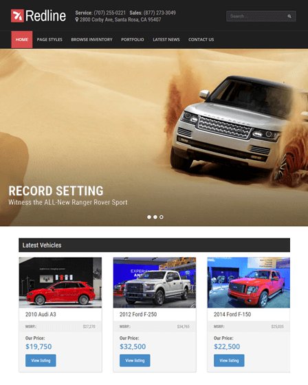 Redline - Responsive Wordpress Theme For Car Dealership