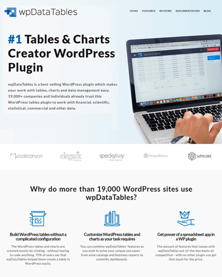 wpDataTables WordPress Plugin