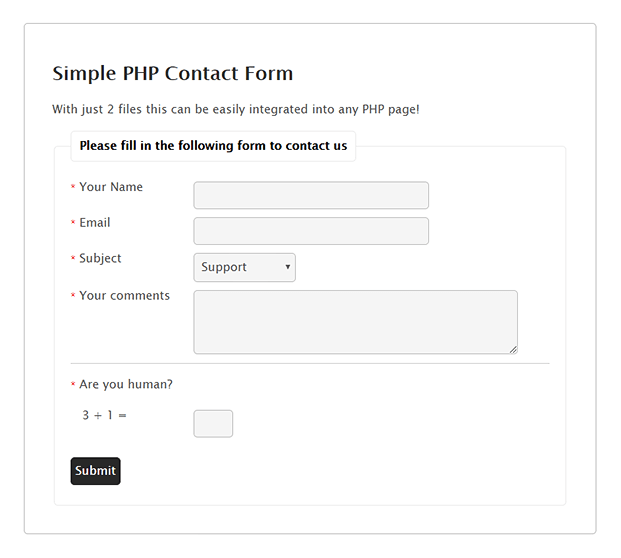 Best Simple Contact Form PHP Script | InkThemes