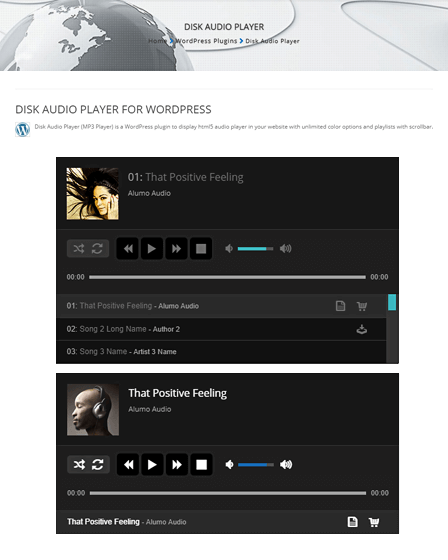 Disk Audio Player WordPress Plugin