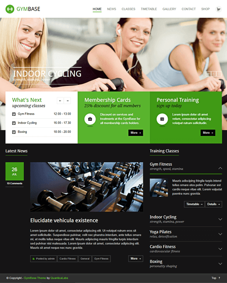 GymBase WordPress Theme