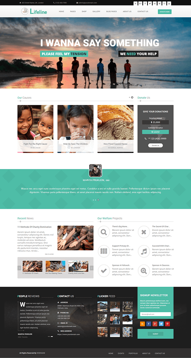 Lifeline Fundraising Wordpress Theme Inkthemes
