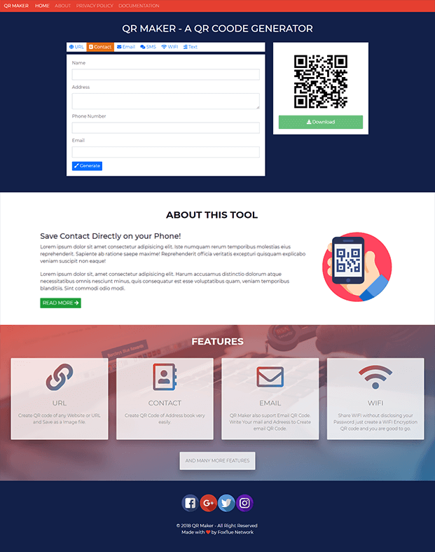 QR Maker - QR Code Generator PHP Script | InkThemes