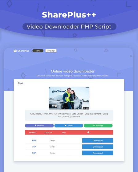 Video Downloader PHP Script