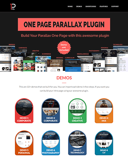 Parallax One Page Builder Plugin