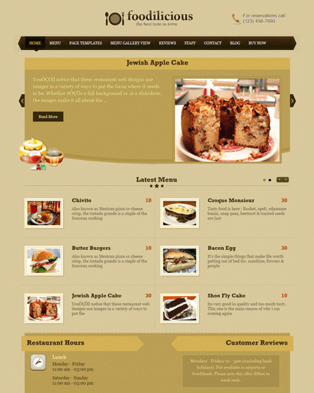 Foodilicious WordPress Theme