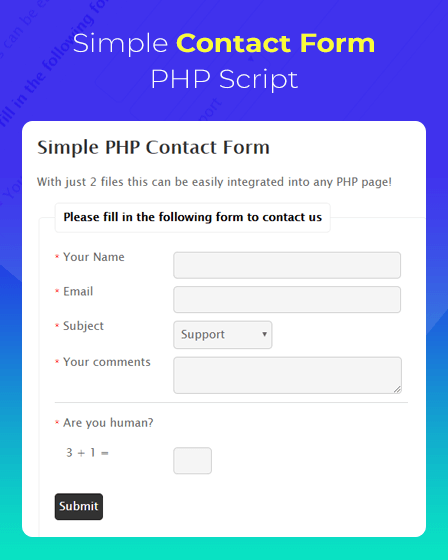 PHP Script For Contact Form