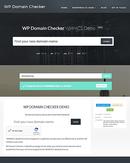 Domain Checker WordPress Plugin