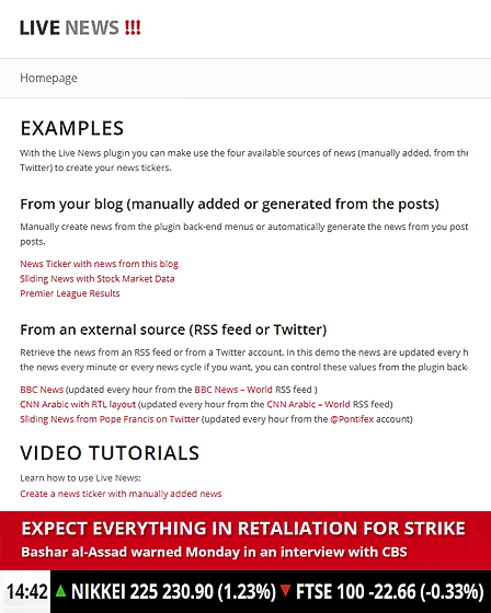 Advanced Live News Ticker WordPress Plugin InkThemes