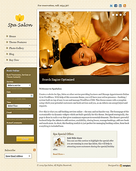 Spa Salon WordPress Theme