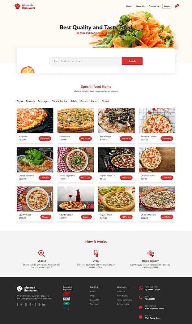 Menorah Restaurant Food Delivery Php Script Inkthemes