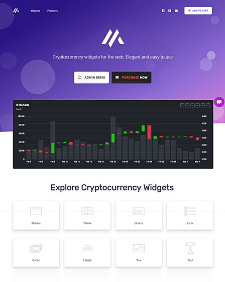 Cryptocurrency Website Widget