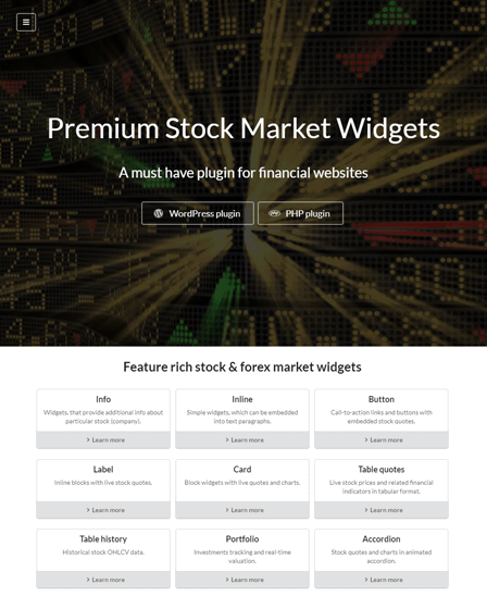 Stock & Forex Market WordPress Plugin