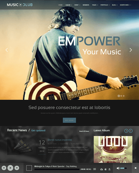 Music Club WordPress Theme