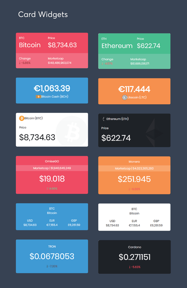 Massive Cryptocurrency Widgets PHP Script InkThemes