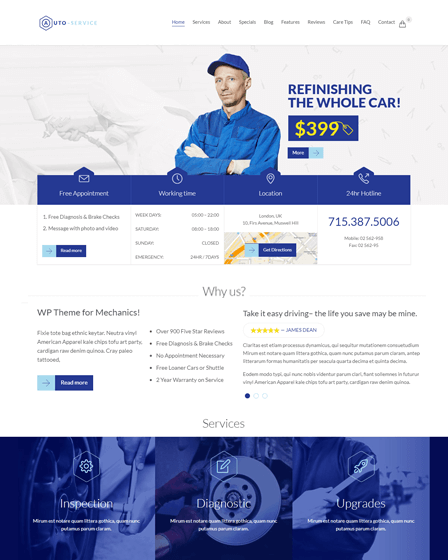 WordPress Auto Repair Theme