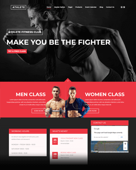 WordPress Theme For Fitness