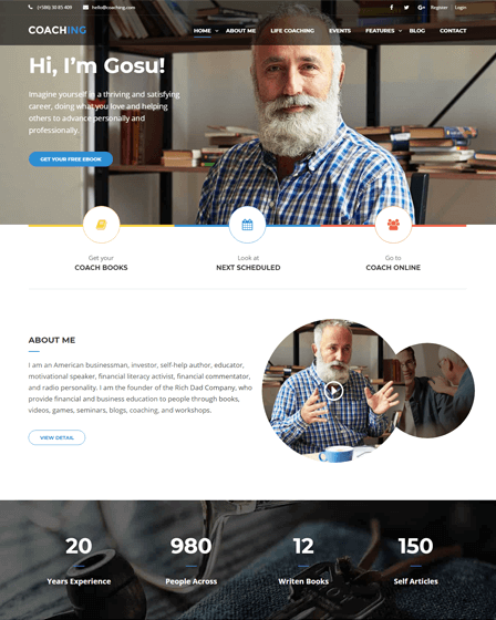 Coaching WordPress Theme