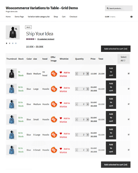 WooCommerce Variations Plugin