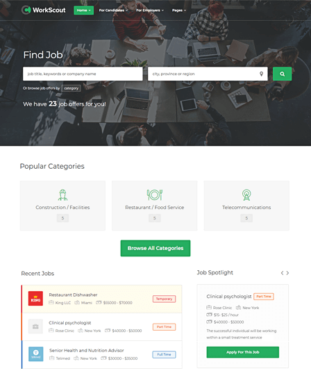 WordPress Theme For Job Portal