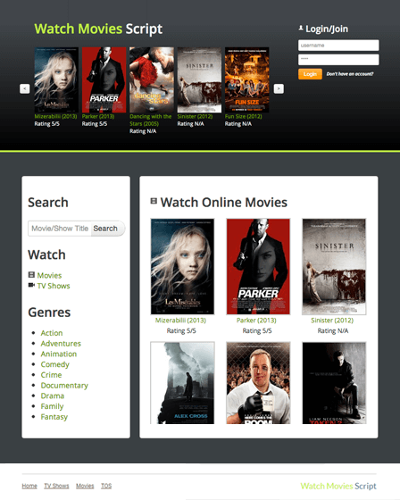 Movies Website Script
