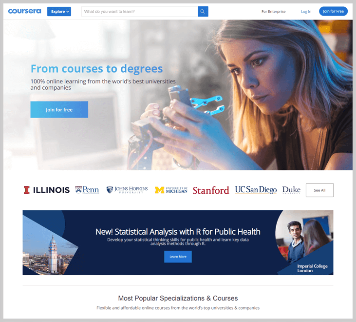 Coursera - Free Learning Websites