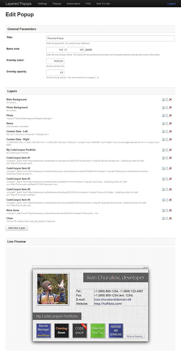 Advanced Layered Popups PHP Script InkThemes