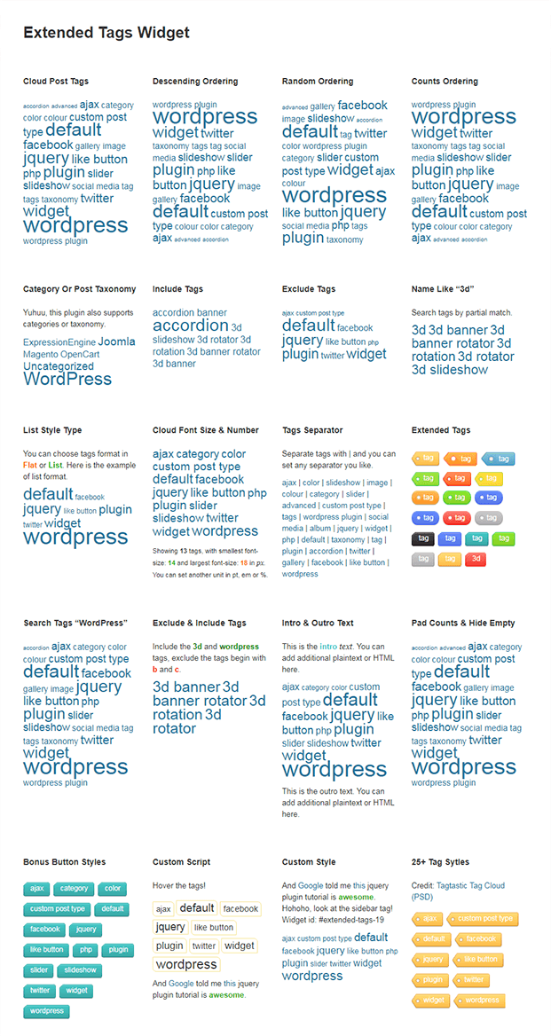 Extended Tags Advanced Wordpress Plugin Inkthemes