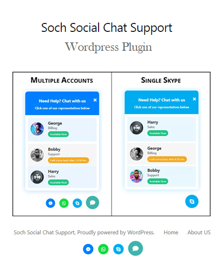 WordPress Social Chat Support Plugin