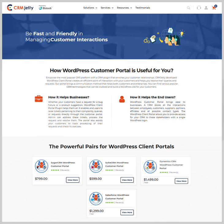 CRMJetty - Client Portal WordPress Plugin