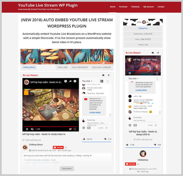 YouTube Live Stream WP Plugin - Live Streaming WordPress Plugins