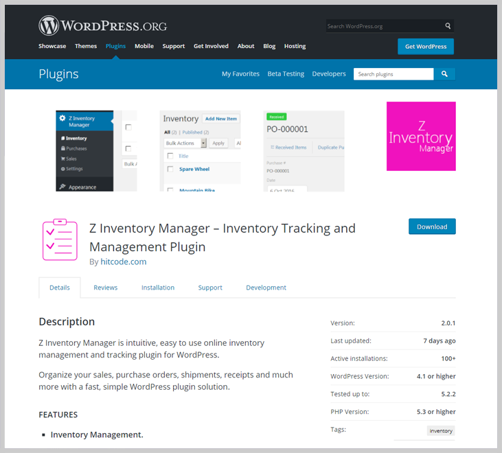 Z Inventory Manager - Inventory WordPress Plugin