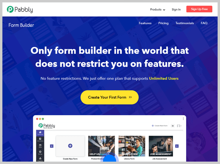 Pabbly Form Builder - Grow Subscription List